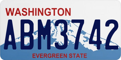WA license plate ABM3742