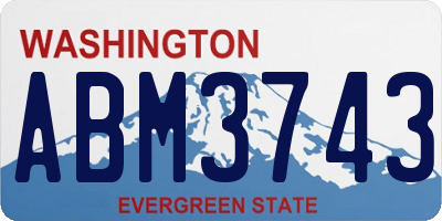 WA license plate ABM3743