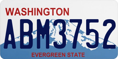 WA license plate ABM3752