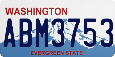 WA license plate ABM3753
