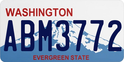 WA license plate ABM3772