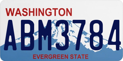 WA license plate ABM3784