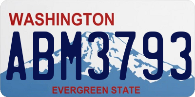 WA license plate ABM3793