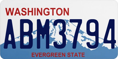WA license plate ABM3794