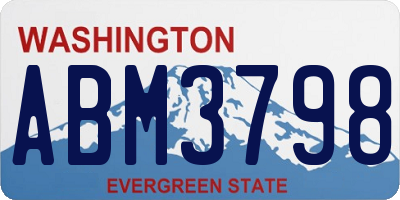 WA license plate ABM3798
