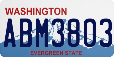 WA license plate ABM3803