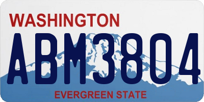 WA license plate ABM3804