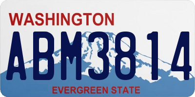WA license plate ABM3814