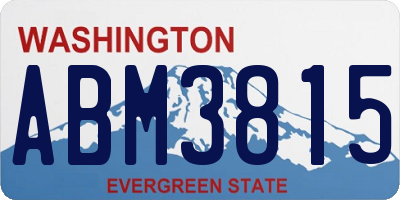 WA license plate ABM3815