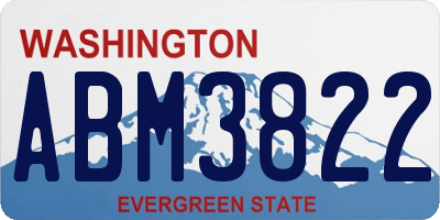 WA license plate ABM3822