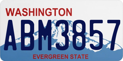 WA license plate ABM3857