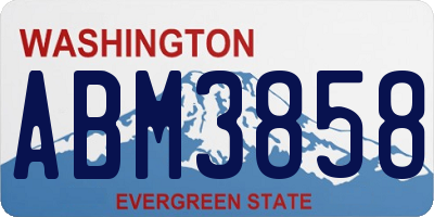 WA license plate ABM3858