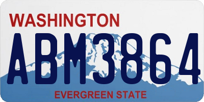 WA license plate ABM3864