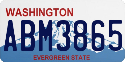 WA license plate ABM3865