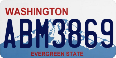 WA license plate ABM3869