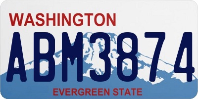 WA license plate ABM3874
