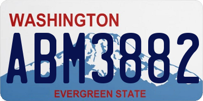WA license plate ABM3882