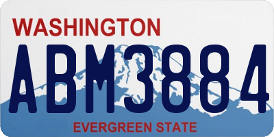 WA license plate ABM3884