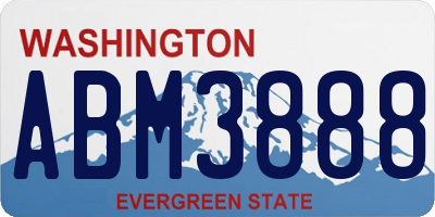 WA license plate ABM3888