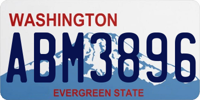 WA license plate ABM3896