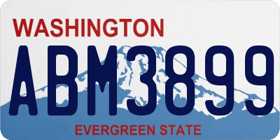 WA license plate ABM3899