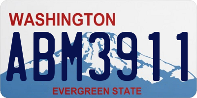 WA license plate ABM3911