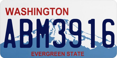 WA license plate ABM3916