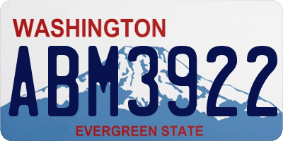 WA license plate ABM3922