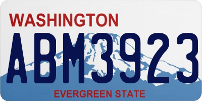 WA license plate ABM3923