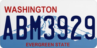 WA license plate ABM3929