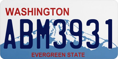 WA license plate ABM3931