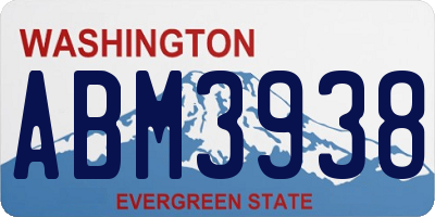 WA license plate ABM3938