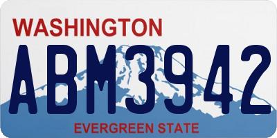 WA license plate ABM3942