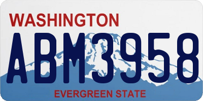 WA license plate ABM3958