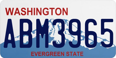 WA license plate ABM3965
