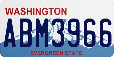 WA license plate ABM3966