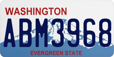 WA license plate ABM3968