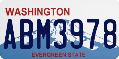 WA license plate ABM3978