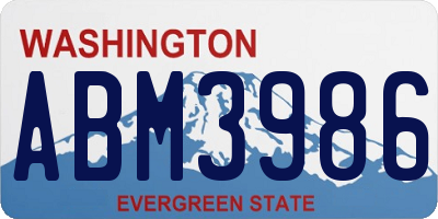 WA license plate ABM3986