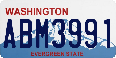 WA license plate ABM3991