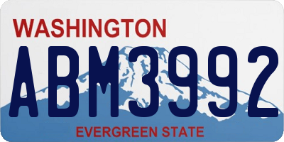 WA license plate ABM3992