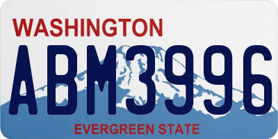 WA license plate ABM3996