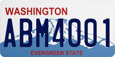 WA license plate ABM4001