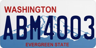 WA license plate ABM4003