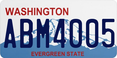 WA license plate ABM4005