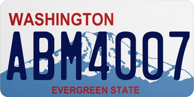 WA license plate ABM4007