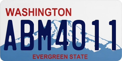 WA license plate ABM4011