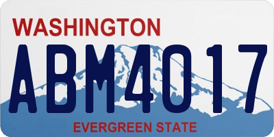 WA license plate ABM4017
