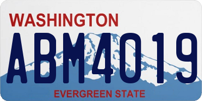 WA license plate ABM4019