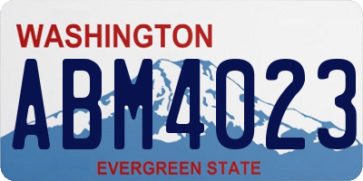 WA license plate ABM4023